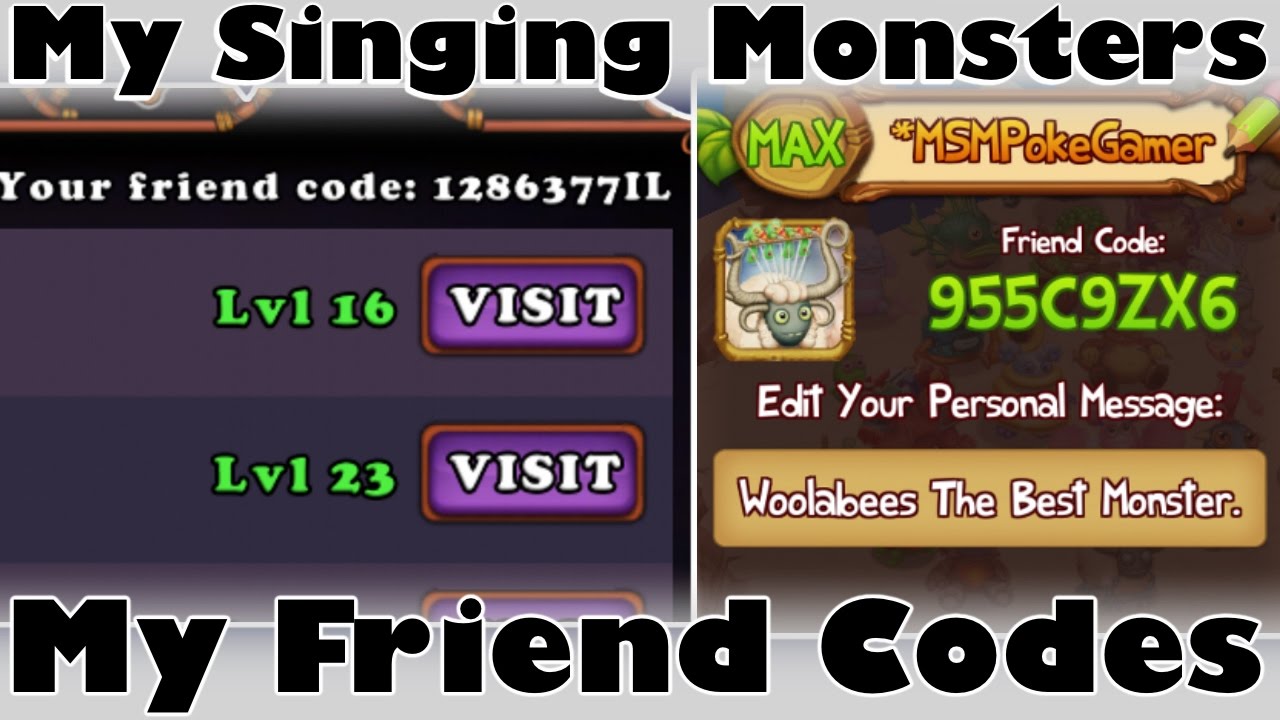 MSMPokeGamer Friend Codes Mine (My Singing Monsters) YouTube