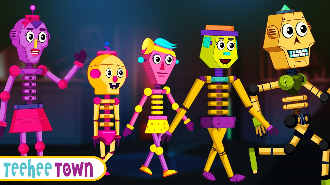 Skeleton Robots Finger Family | Halloween Songs for Kids | ABC Learning Club