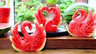 Art in Watermelon Swan | Watermelon Carving | Fruit & Vegetable Carving Lessons Art in Watermelon Swan | Watermelon Carving | Fruit & Vegetable Carving Lessons