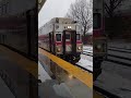 Inbound Commuter rail to Boston at Lawrence . Kawasaki CTC-4 1722 with HSP-46 #mbta