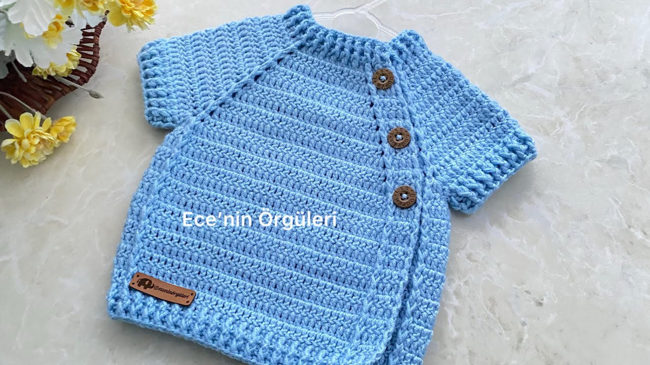 🦋Crochet Baby Vest Sweater/Kız ve Erkek Bebek için Tığ işi Bebek Yeleği /3 ay