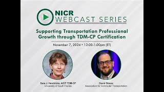 Supporting Transportation Professional Growth through TDM CP Certification
