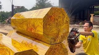 Giant Redwood Carving: Transforming Salvaged Logs into Beautiful Handcrafted Vases