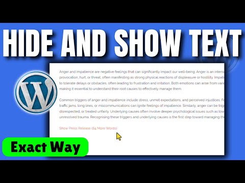 How to hide and show text in wordpress (2026)