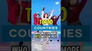 10 Countries who watch more BTS Music Videos on YT 2021