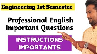 Engineering 1st semester|Professional English Important instructions questions|Vincent Maths|