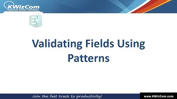 10 - Validating fields using patterns with KWIZ SharePoint Forms