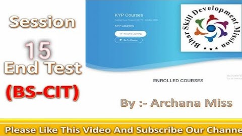 session 15 ka end test👍।। #8 BS -CIT end test। kyp session 15 का  end test।।