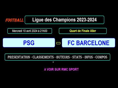 PSG - FC BARCELONE : Quart de Finale Aller - Ligue des champions 2023-2024 - 10/04/2024