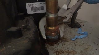 gas water heater leaking at water connections fixed