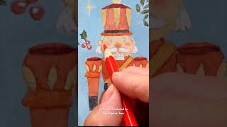 Let's Paint a Nutcracker Soldier #watercolor #christmas #christmascarddrawing