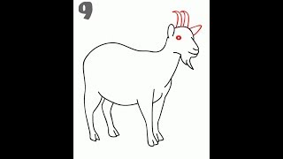 How to draw a goat step by step video tutorial
