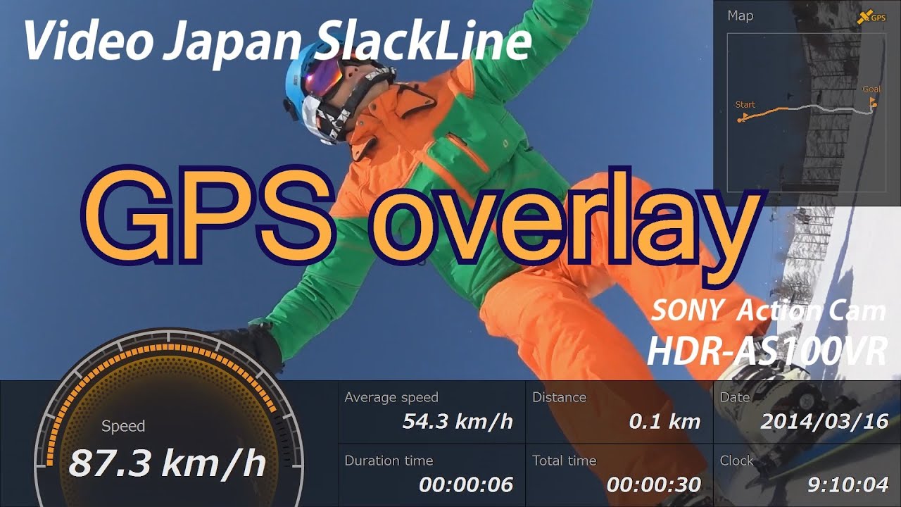 Sony Action Cam Hdr As100 Gps Overlay Camera Test アクションカム スキー撮影ｇｐｓオーバーレイ Youtube