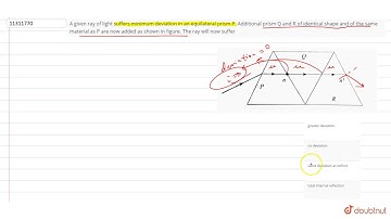A given ray of light suffers minimum deviation in an equilateral prism P. Additional prism Q and...