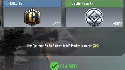 Call Of Duty Mobile Use Operator Skill 3 times in MP Ranked Matches Task Complete