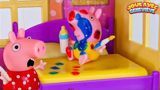 Vidéo éducative de jouets pour enfants — ♥Peppa Pig♥ garde bébé Alexandre !