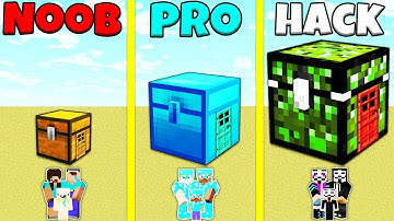 Minecraft Battle: NOOB vs PRO vs HACKER: FAMILY CHEST HOUSE BUILD CHALLENGE / Animation