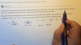 Aleks Using specific heat capacity to find temperature change