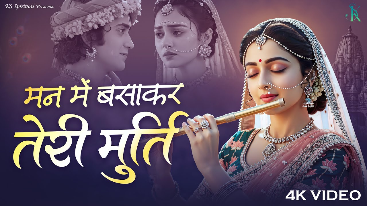 4K - Man Me Basakar Teri Murti – Beautiful Radhe Krishna Bhajan | Larissa Almeida | KS Spiritual