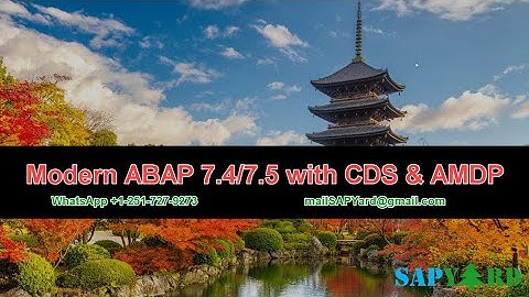 Jan 23 2021 Batch - Modern ABAP 7.4/7.5 with CDS & AMDP