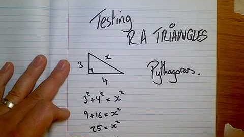 Pythagoras - testing for right angled triangles