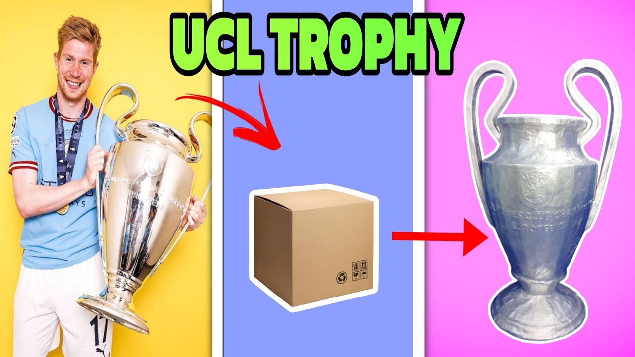 How to Make UEFA Champions League Trophy From Cardboard Very Easy Steps||