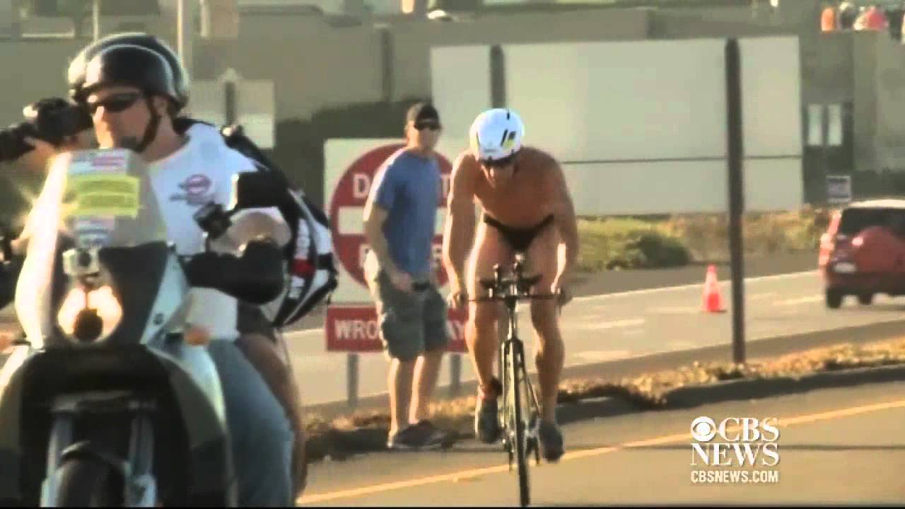 Lance Armstrong competes in triathlon event