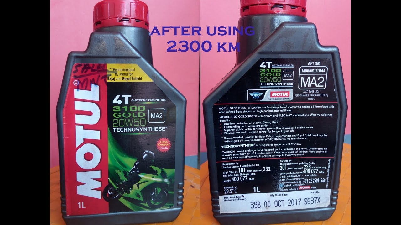 MOTUL 3100 GOLD 20W50 ENGINE OIL AFTER USING 2300KM