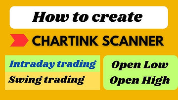 How to create Chartink scanner | For intraday trading | Swing trading | Open Low & High Scanner