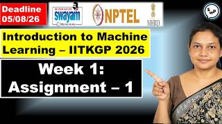 Introduction to Machine Learning - IITKGP week 1 Assignment 1 Answers July 2026 NPTEL