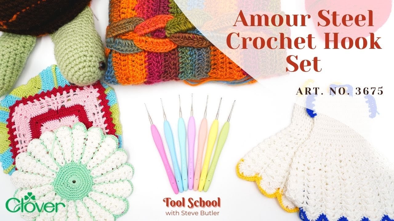 Clover Amour Steel - Set of 7 Crochet Hooks