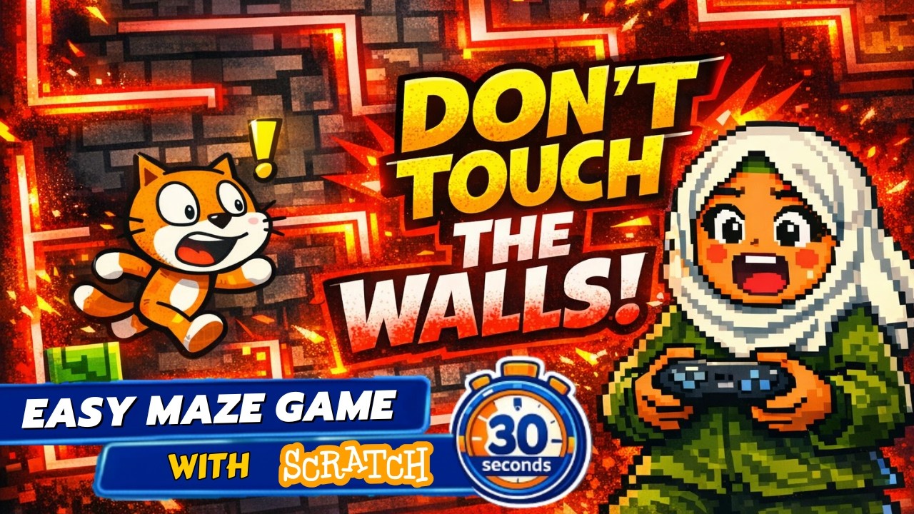 How to Make a Maze Game in Scratch (Beginner Tutorial) in 30 seconds # ...
