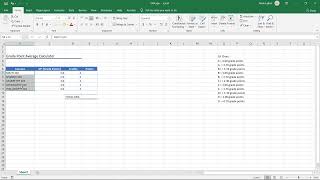 Calculate GPA in Excel Using Weighted Grades and Automated Formula-Based Conversions