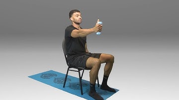 Seated Single Arm Shoulder Horizontal Abduction with Dumbbell Thumb Up - HomeCEU
