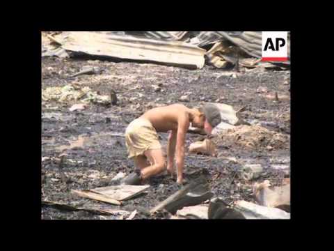 CAMBODIA: PHNOM PENH:  FIRE SWEEPS THROUGH RED LIGHT DISTRICT