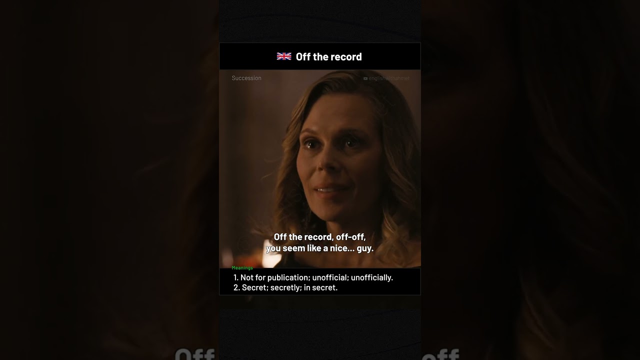 Off the record - Meaning and Examples of Use