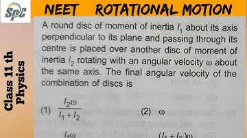 A round disc of moment of inertia I1 about its axis perpendicular to its plane and passing through