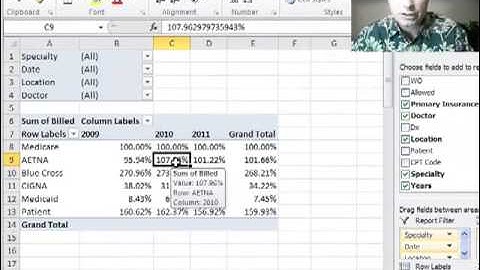 Excel Video 303 Percentage of a Baseline