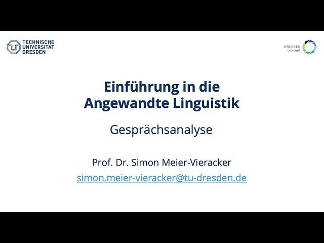 Einführung in die Angewandte Linguistik: Gesprächsanalyse