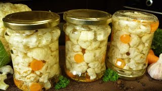 Маринованная цветная капуста на зиму. Очень вкусная, хрустящая закуска