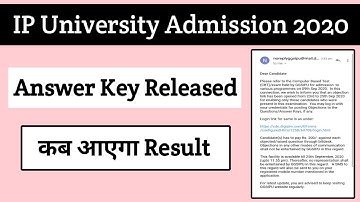 IP University Answer key Released - IPU Result 2020