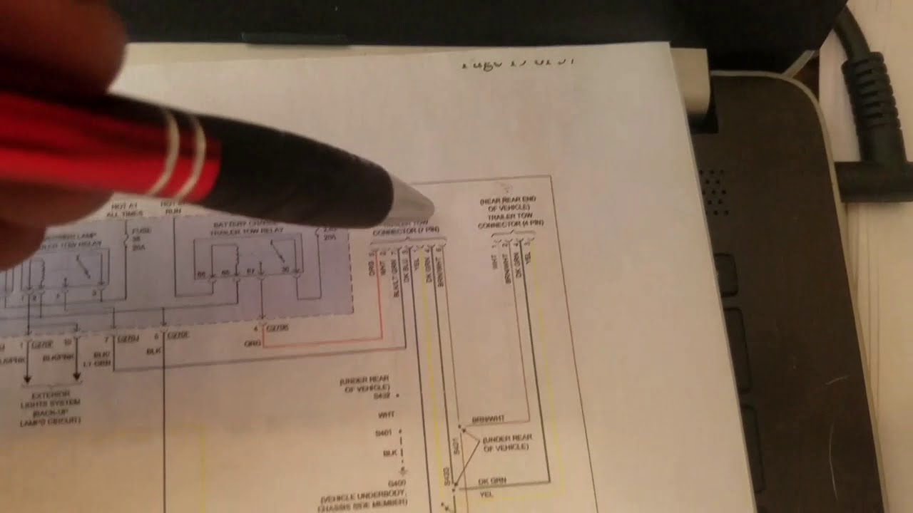 2002 Ford Super Duty trailer wiring circuit - YouTube