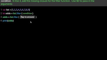 Learn swift: Use filter method on array