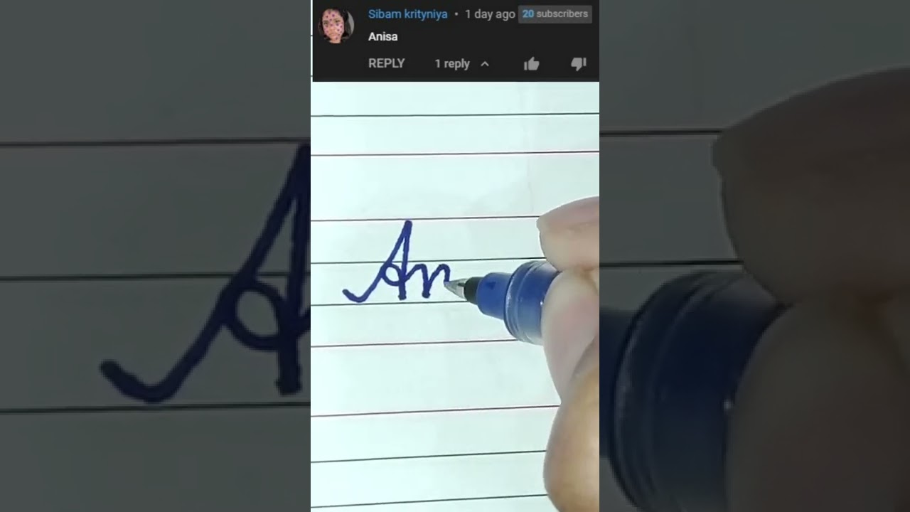 Anisa - Beautiful name in Cursive writing | Cursive writing for beginners | #shorts