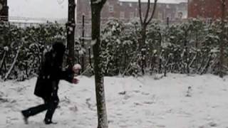 Snow fight at Brunel Close