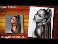 Ariana Grande Sketch Pencil Realis Full Time || Menggambar Sketsa Ariana Grande