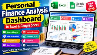 Personal Finance Dashboard in Excel & Google Sheets | Expense Tracker & Financial Analysis
