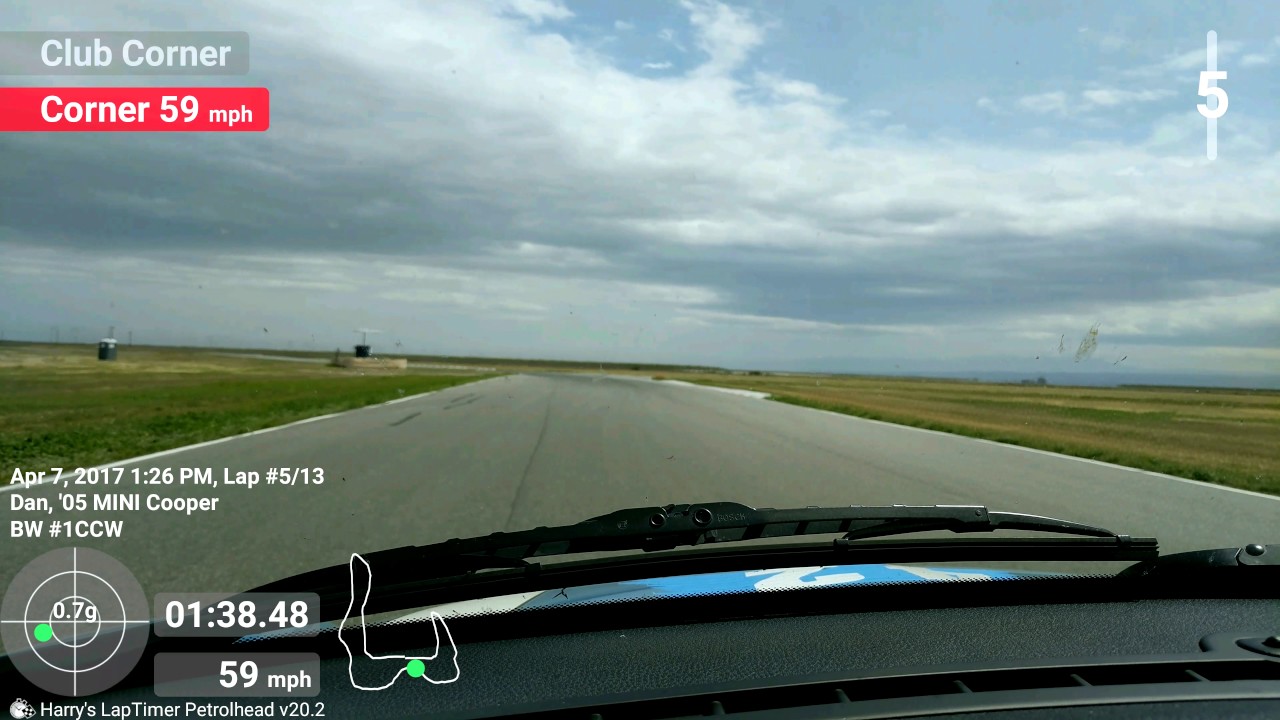 Buttonwillow CCW#1   2005 MINI Cooper S   Learning my lines with instructor