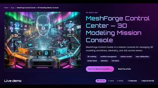 MeshForge Control Center – Advanced 3D Modeling Mission Console