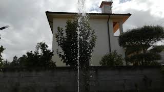 DIY High Jet Fountain Nozzle on windy day